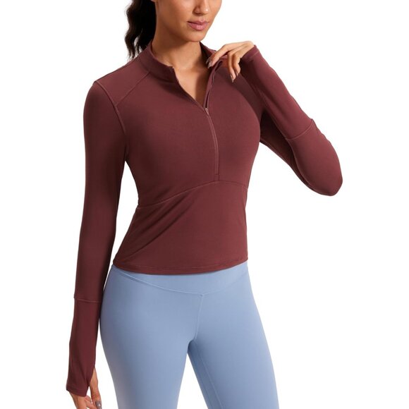 Women's Crop Top Quick Dry Stretch Long Sleeve Workout Shirt Large - Picture 1 of 5